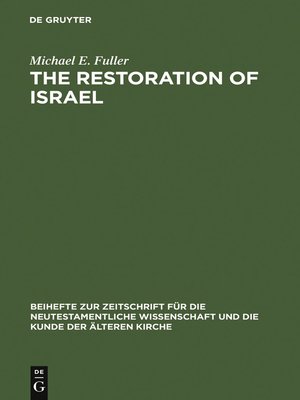 cover image of The Restoration of Israel